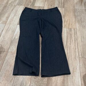 LOFT Dark Charcoal Flared Trousers